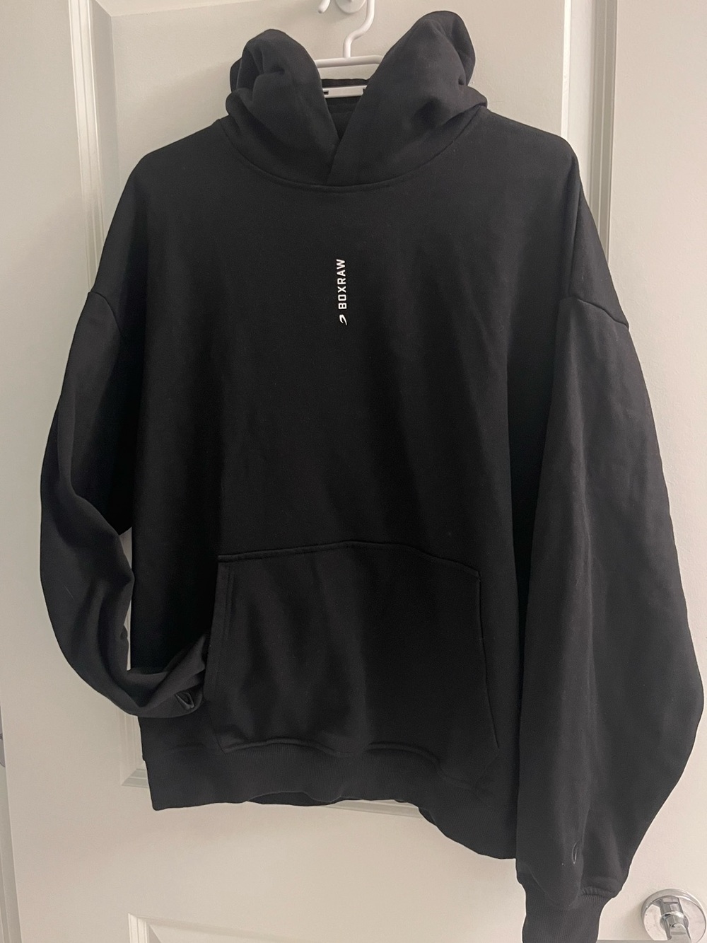 BOXRAW Lineal Oversized Hoodie – Black – Size M